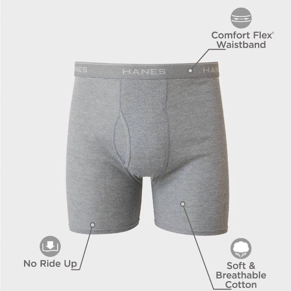 HANES - Men’s 5pk Boxer Briefs. - Picture 6 of 8